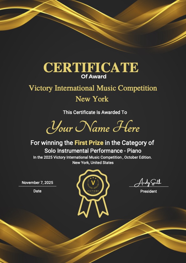 Sample Certificate of Award